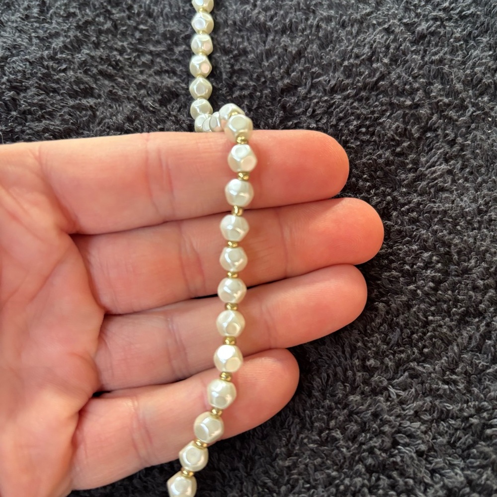 Talbots Semi Precious Pearl Beaded Necklace Gold Tone NWT Classic - Picture 4 of 7